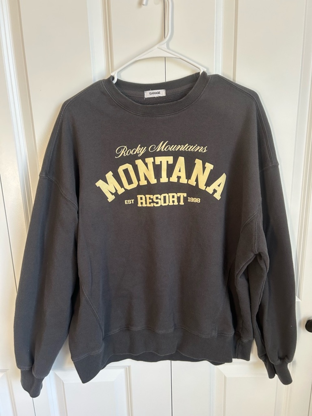 Garage Charcoal Sweatshirt with Cream Graphic